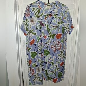 Promesa Lavender Floral Dress with Green Accents